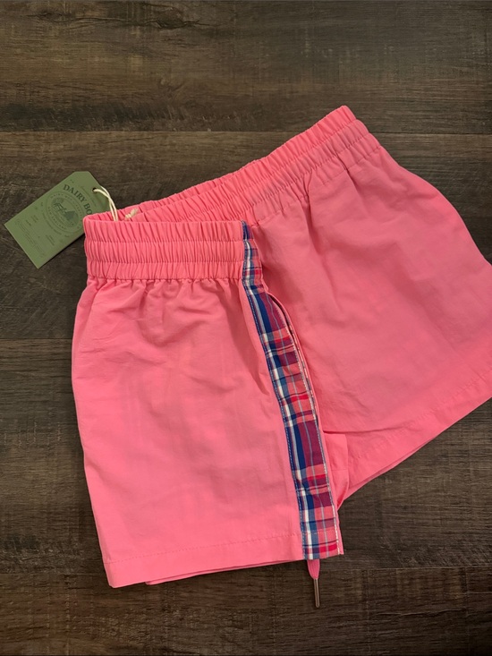 Dairy Boy Pants - Dairy BoyElastic Waist Shorts with Plaid Trim